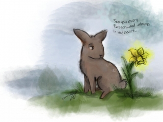 Seelentiere, Abschied, Regenbogenbrücke, Trauer Kaninchencomics, Aufklärung, Tierschutz, bunnies, rabbits, Geschenk, Comiczeichnerin, Illustratorin
