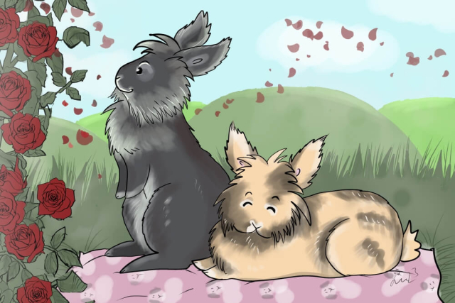 Illustration, Seelentier, Kaninchen, Bunnies, Hasen, rabbits, Comic, Geschenk